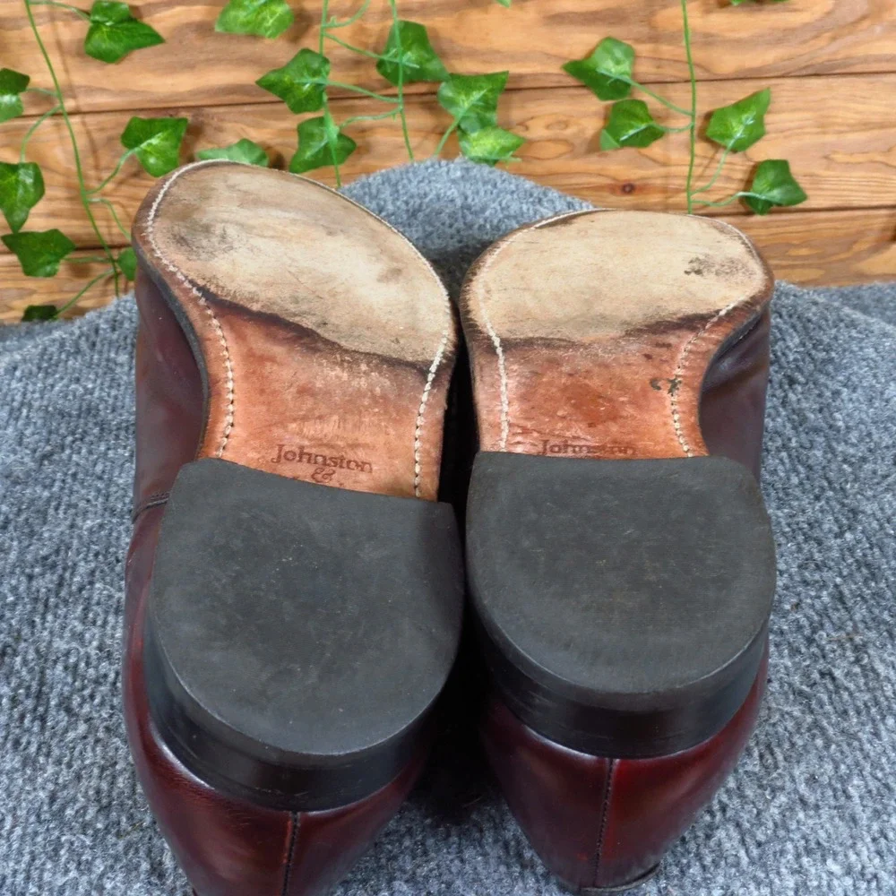 Johnston & Murphy Heritage Mens Oxford Dress Shoes Size 11 Burgundy Leather